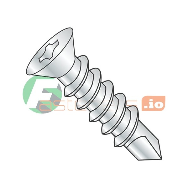 Newport Fasteners Self-Drilling Screw, #8 x 1 in, Zinc Plated Steel Flat Head Phillips Drive, 8000 PK 557358 - main